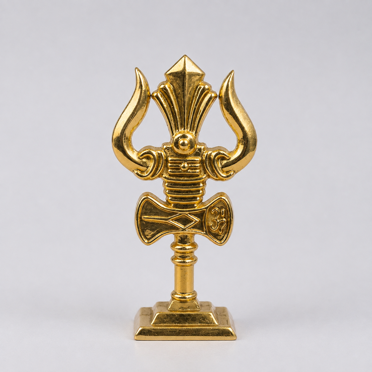 Lord Shiva Trishul Symbol Stand – Gold Finish Pooja Decor