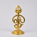 Om Symbol Gold Finish Stand – Pooja & Home Decor Showpiece