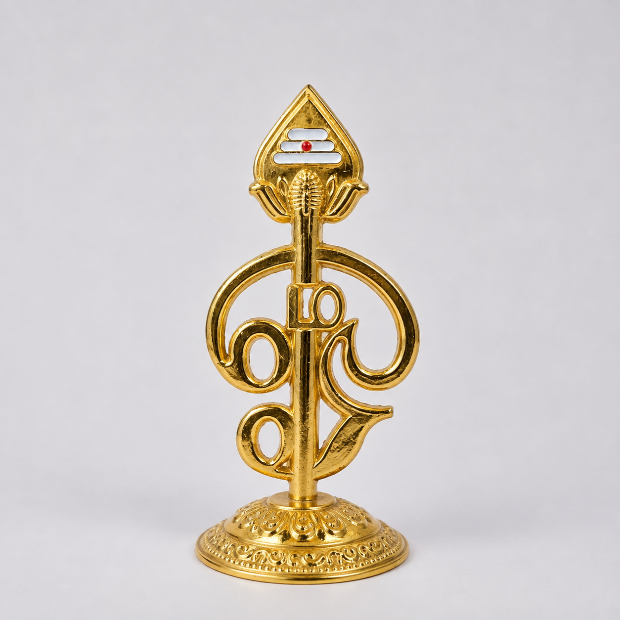 Om Symbol Gold Finish Stand – Pooja & Home Decor Showpiece