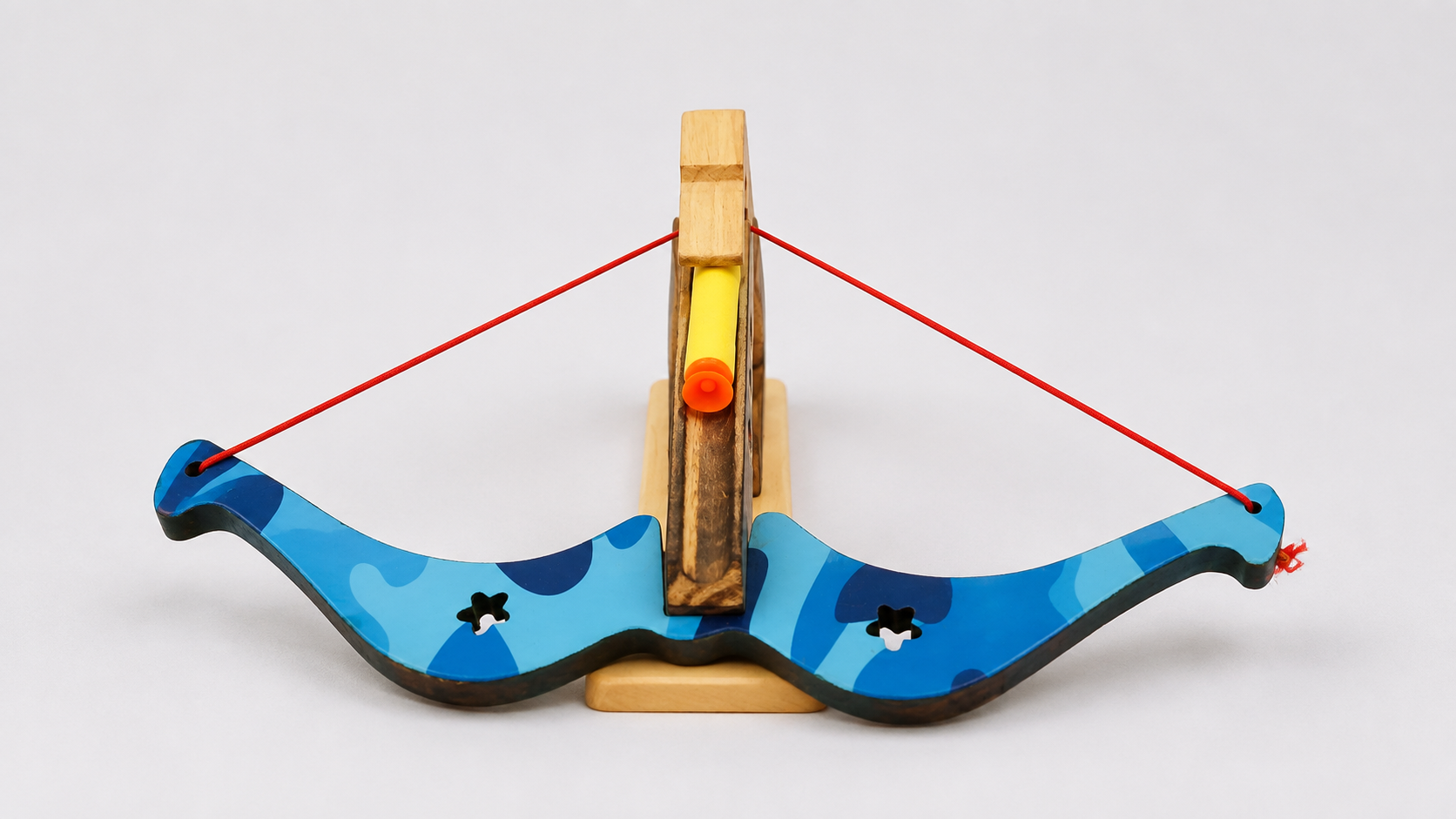 Wooden Camo Toy Crossbow with Foam Dart – Kids Outdoor Play Toy