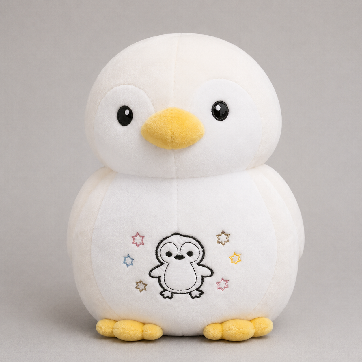 White Penguin Soft Toy with Embroidered Star Design
