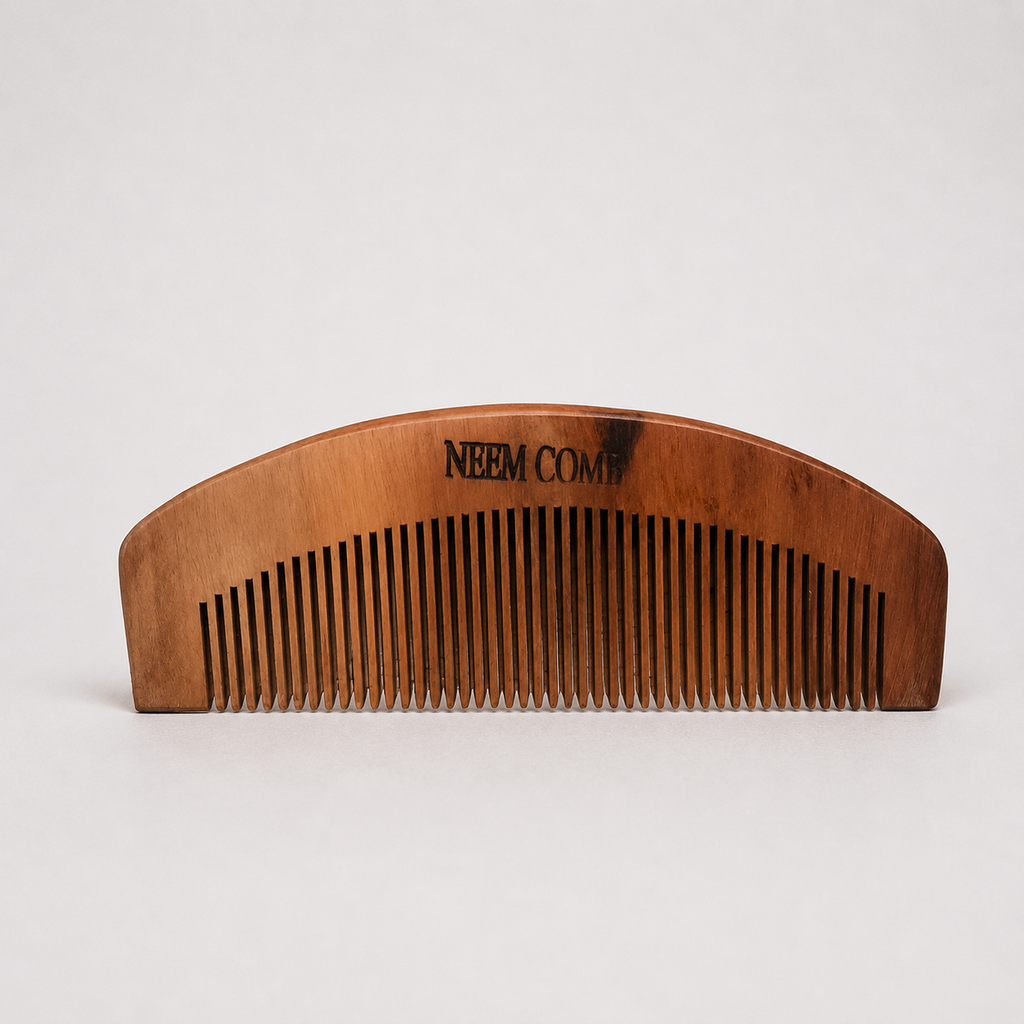 Neem Wood Comb for Hair Growth | Handmade Anti-Dandruff Wooden Comb | Natural Neem Comb
