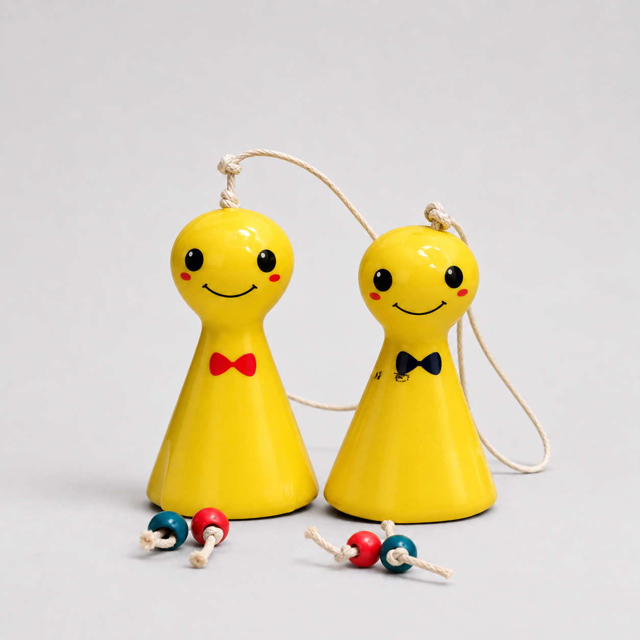 Wooden Musical Bell Toy for Kids | Handmade Ringing Bell Duo with Wooden Beads | Traditional Toy