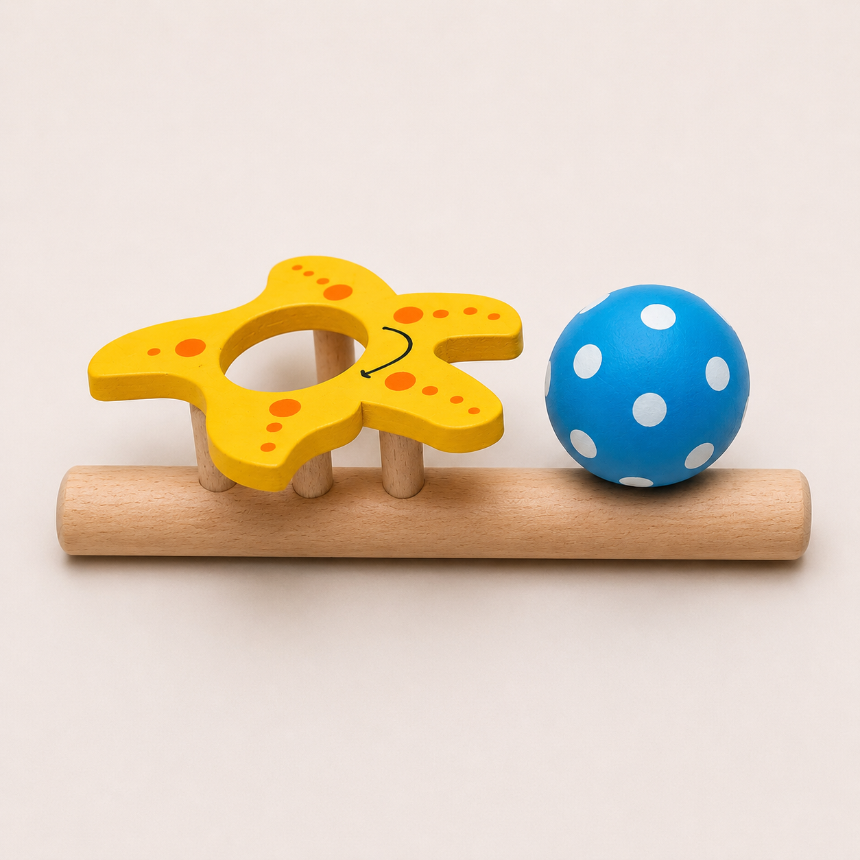 Wooden Star Rocker Balance Toy for Toddlers | Montessori-Inspired Wooden Learning Toy with Ball