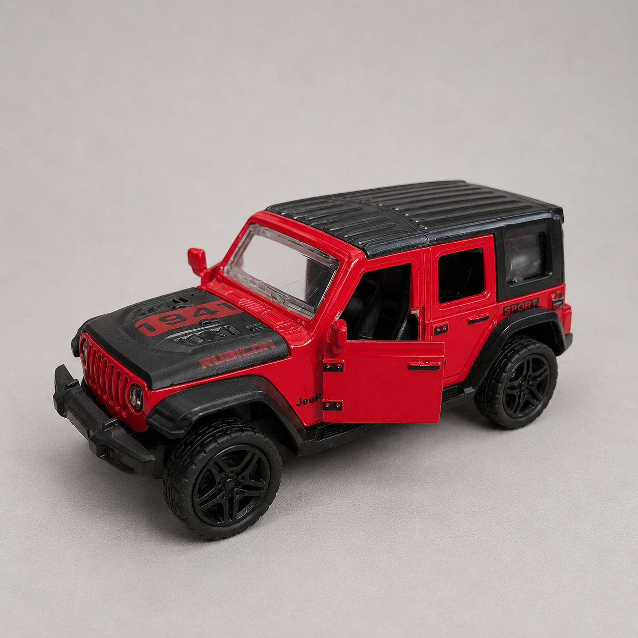Jeep Wrangler Rubicon Diecast Pull-Back Car with Opening Door
