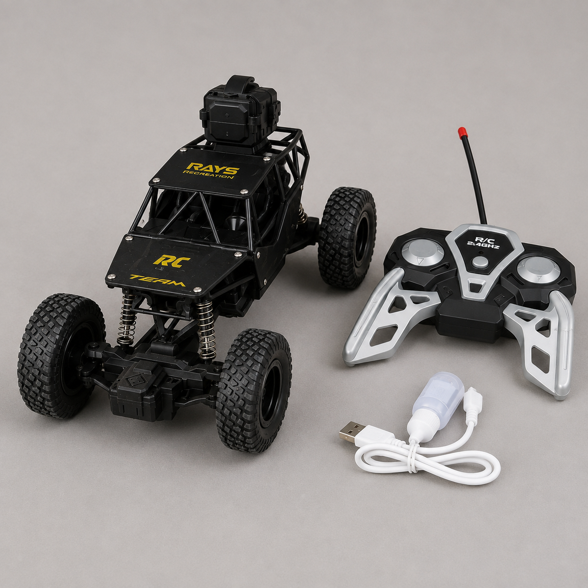RC Rock Crawler Off-Road Truck with Camera Mount | 2.4GHz Remote Control Monster Truck | Rechargeable