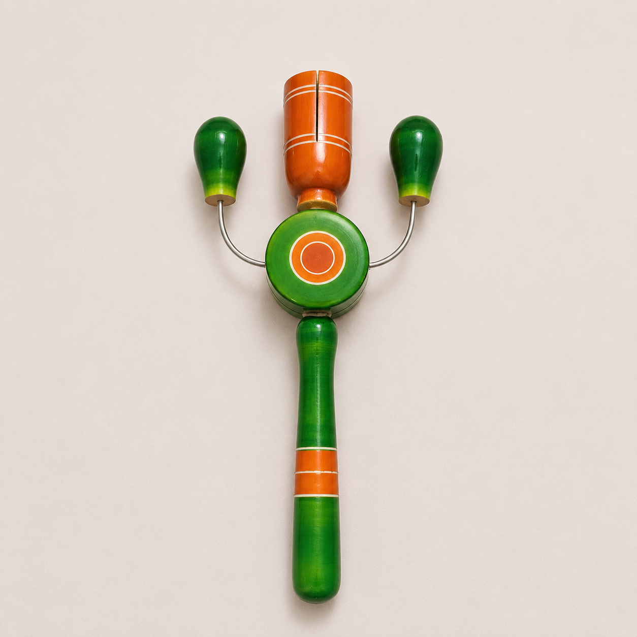 Wooden Ball Rattle for Babies | Traditional Handmade Wooden Toy Rattle | Multicolor Variants