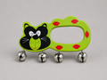 Wooden Animal Face Bell Rattle for Babies | Handmade Jhunjhuna Toy with Jingle Bells | Cat, Tiger & Rabbit