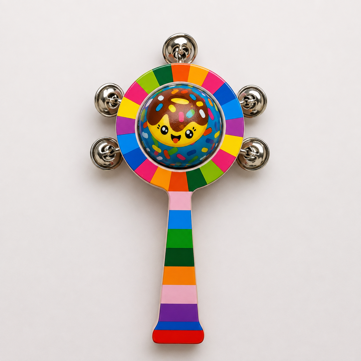 Wheel Bell Rattle for Babies | Colorful Character Ball Rattle Toy with Jingle Bells