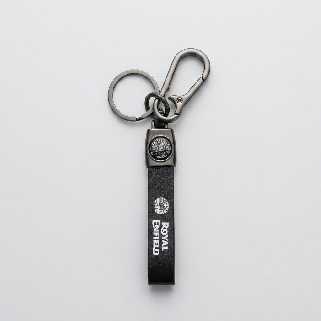 Royal Enfield Leather Keychain – Premium Leather Keyring for Bike Lovers