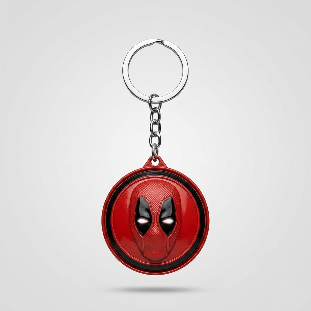 Deadpool Spinner Without Knife Keychain – Fidget Spinner Keyring for Comic Fans